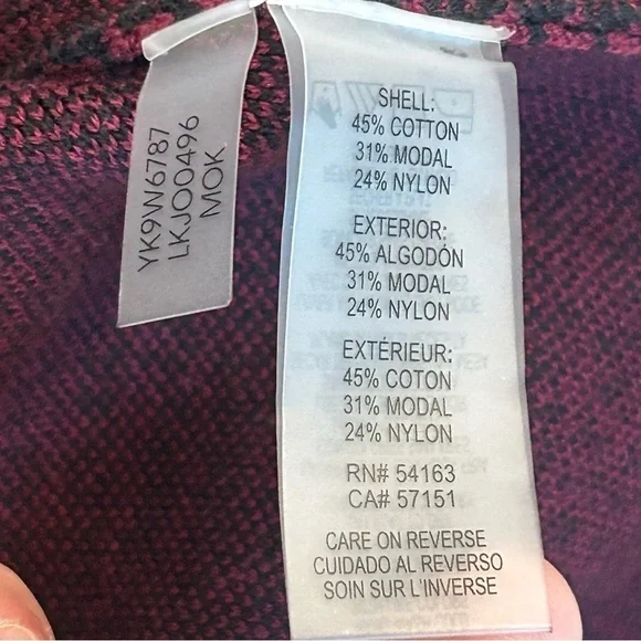 KARL Lagerfeld red Burgundy black geometric print knit pencil skirt Sz M NWT - Picture 7 of 11